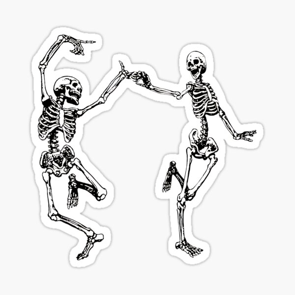 Tanzende Skelette Vintage Tag der Toten Halloween 2021 Sticker