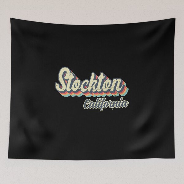 Item preview, Stockton city California Retro Vintage 70s rainbow designed and sold by Teelogic.