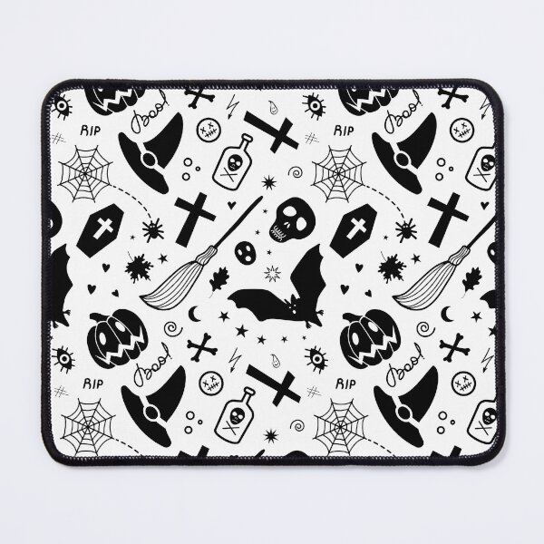 Item preview, Halloween print with skulls, pumpkins ,crosses, coffins, etc designed and sold by Dustick.