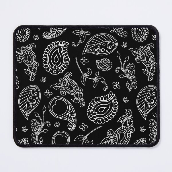 Item preview, Black and White Bohemian Paisley Pattern designed and sold by HotHibiscus.
