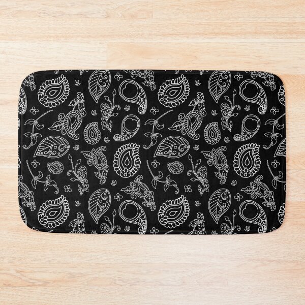Item preview, Black and White Bohemian Paisley Pattern designed and sold by HotHibiscus.