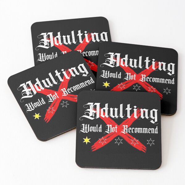 Item preview, Adulting Would Not Recommend Word and One Star and Cross designed and sold by Vasabi88.