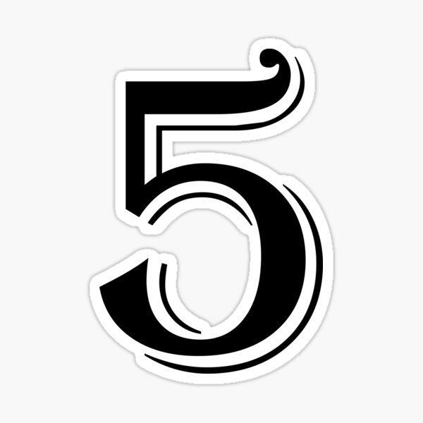 Lucky number five 5 Sticker