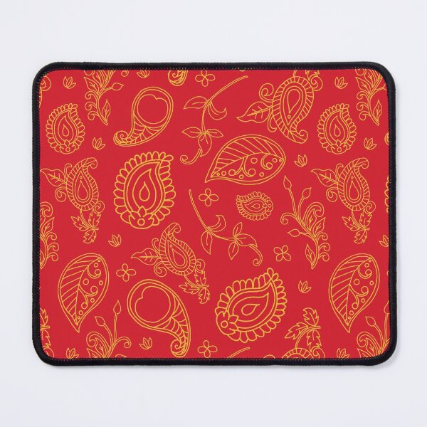 Item preview, Red and Gold Indian Paisley Pattern designed and sold by HotHibiscus.