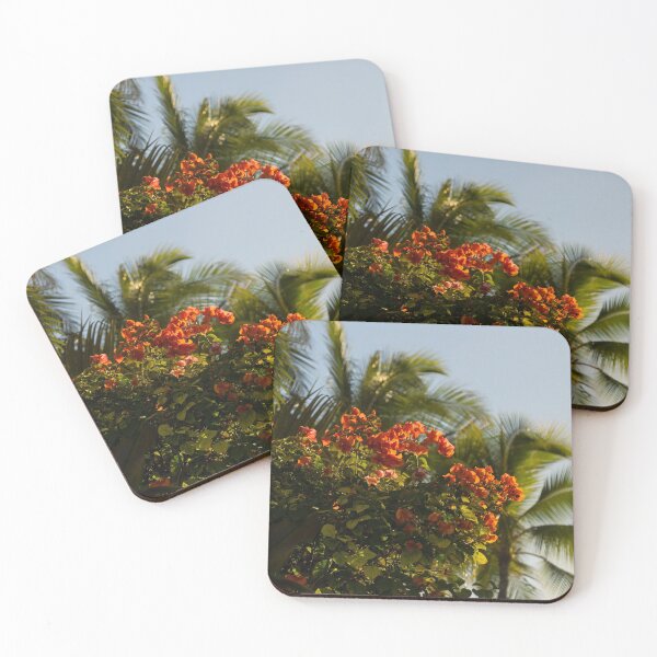 Item preview, Bougainvilleas and Palm Trees Swaying in the Wind in Waikiki, Honolulu, Hawaii designed and sold by Georgia Mizuleva.