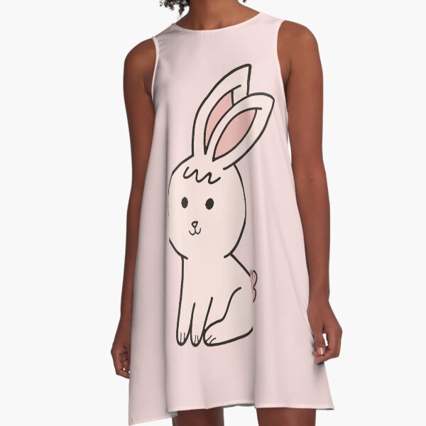 Cute Little Pink Bunny A-Line Dress