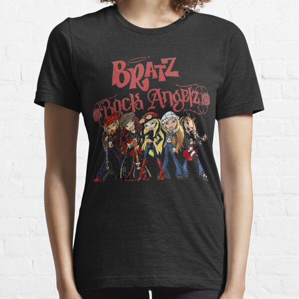  Bratz Camiseta Rock Angelz Group Shot, Negro - : Ropa