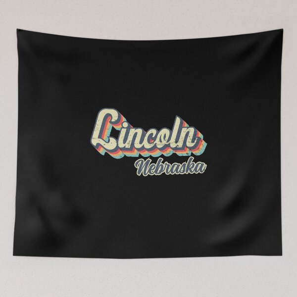 Item preview, Lincoln City Nebraska Retro Vintage 70s rainbow designed and sold by Teelogic.