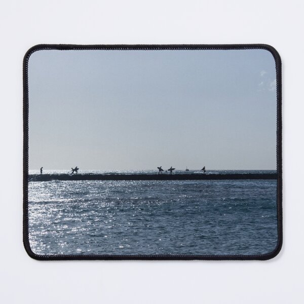 Item preview, Quintessential Hawaii - Surfers on the Kahanamoku Beach Seawall designed and sold by Georgia Mizuleva.