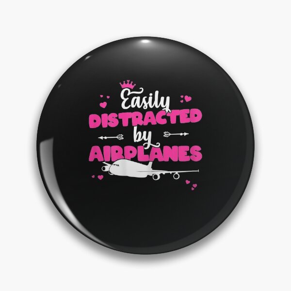 Item preview, Easily Distracted By Airplanes - Pilot Aviation Flight T-Shirt  designed and sold by StricklerShari.