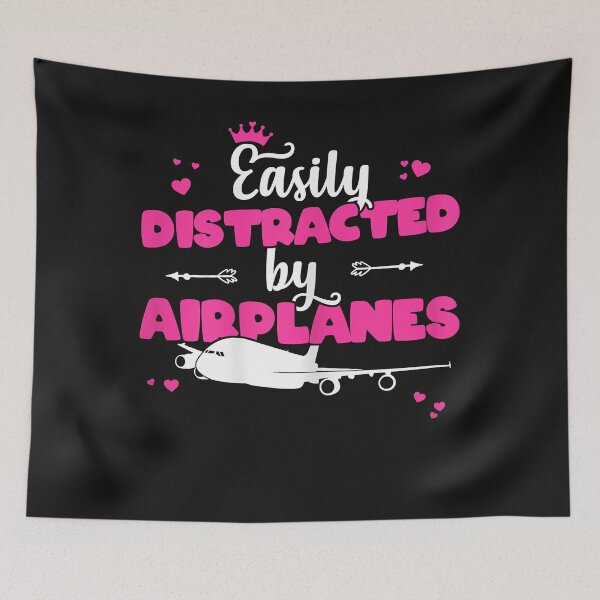 Item preview, Easily Distracted By Airplanes - Pilot Aviation Flight T-Shirt  designed and sold by StricklerShari.