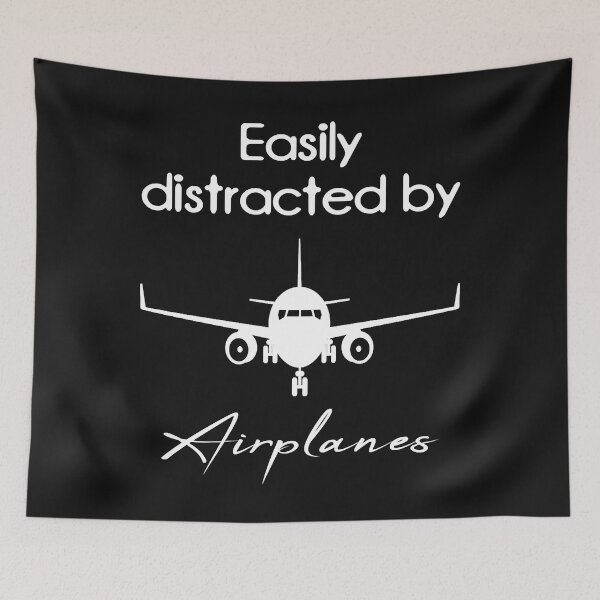 Item preview, Easily distracted by airplanes  Aviation Lovers Long Sleeve T-Shirt designed and sold by StricklerShari.