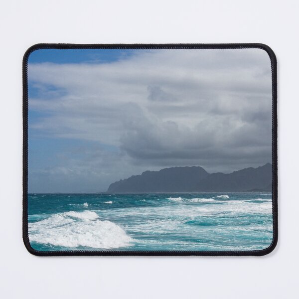 Item preview, Hawaiian Coastal Mountains - Rough Waters and Clearing Storm on Oahu North Shore designed and sold by Georgia Mizuleva.