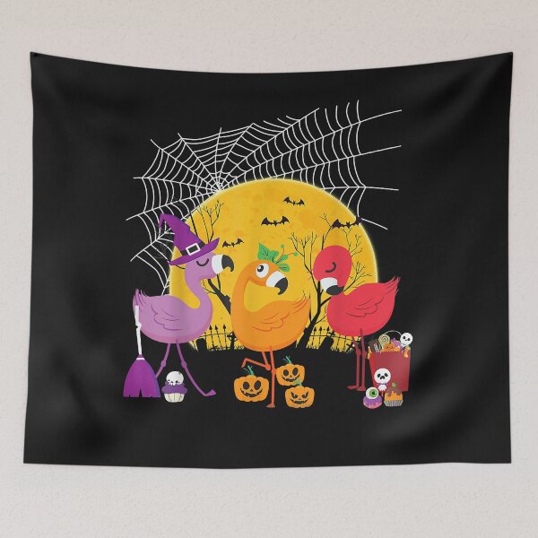 Item preview, Flamingo Halloween Witch Pumpkin Costume T-Shirt designed and sold by lizamcdermott.