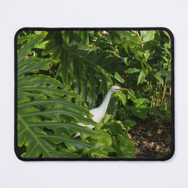 Item preview, Hawaiian Garden Visitor - a Bright White Egret in the Lush Greenery designed and sold by Georgia Mizuleva.