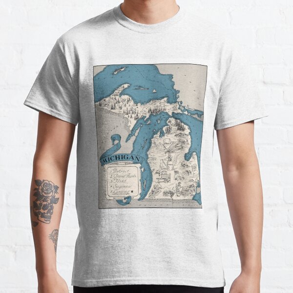Vintage 1926 Michigan state map - Christmas gift idea Classic T-Shirt
