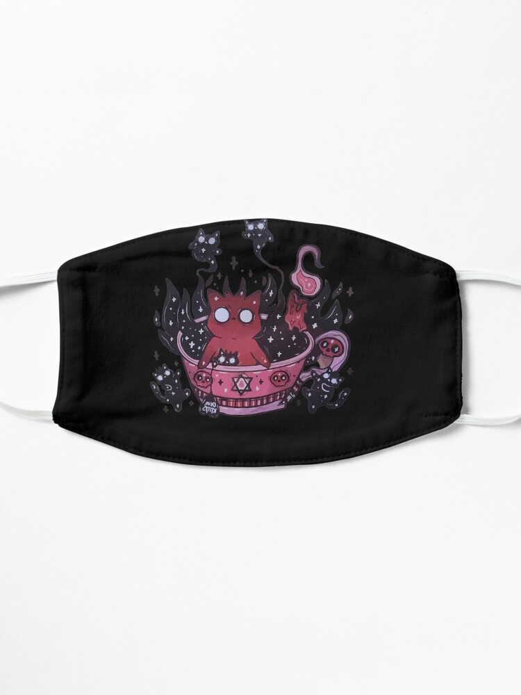Alternate view of Kawaii Pastel Goth Art Cute Demon Cat With Ghosts Halloween Mask