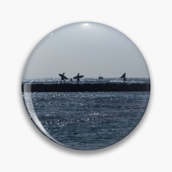 Item preview, Quintessential Hawaii - Surfers on the Kahanamoku Beach Seawall designed and sold by Georgia Mizuleva.