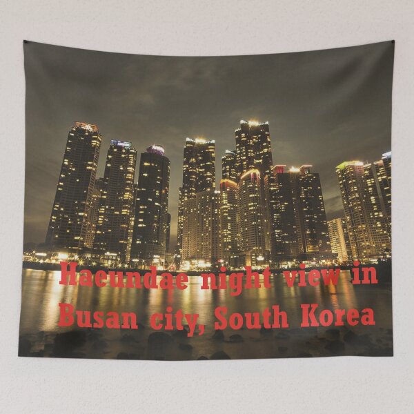 Item preview, korea busan city haeundae beach night view designed and sold by mostheristore.