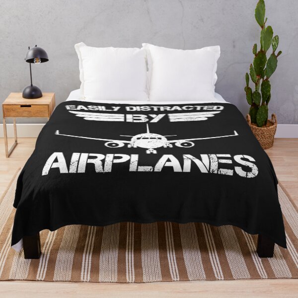 Item preview, Easily Distracted By Airplanes Aviation Pilot Airplane Lover Premium T-Shirt designed and sold by StricklerShari.