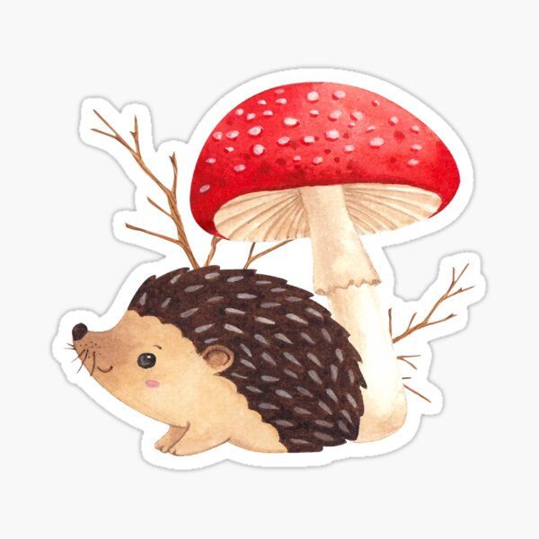 Item preview, unique designs hedgehog and mushroom❤ designed and sold by ArtEye1.