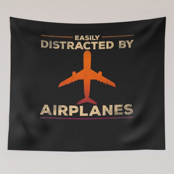 Item preview, Easily Distracted By Airplanes Airplane Lover Aviation Premium T-Shirt designed and sold by StricklerShari.