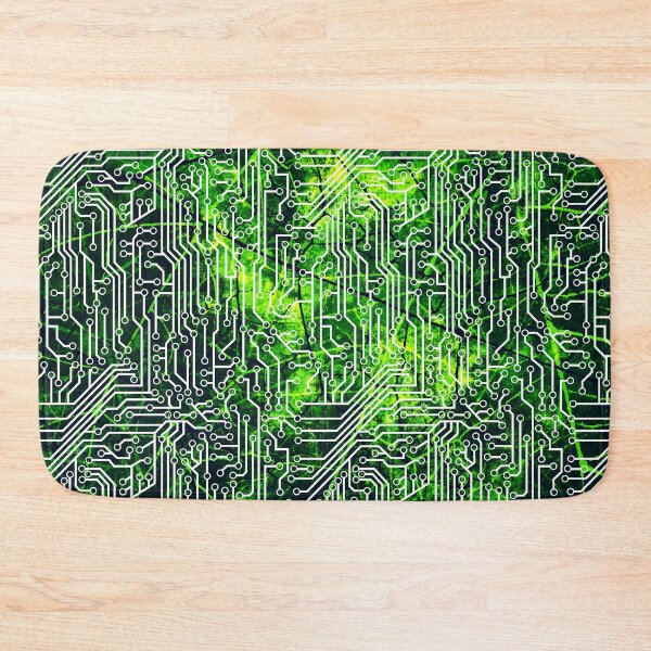 Item preview, Cyborg Assimilation Black, Green and White Circuit Board Grunge Pattern designed and sold by bexilla.
