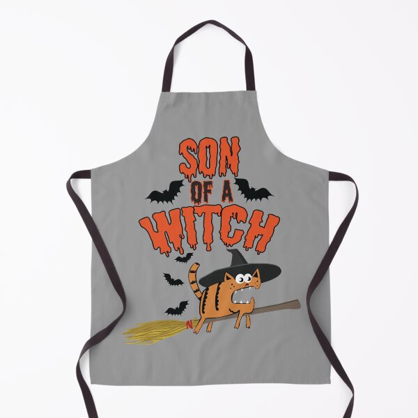 Item preview, Son of a Witch Funny Halloween Cat Witch (grey) designed and sold by dass-art.