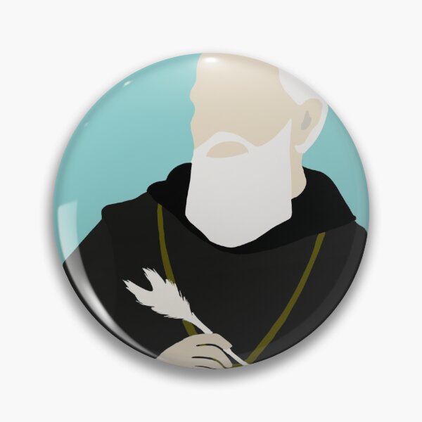 Item preview, St Benedict of Nursia- graphic art Close up (blue) designed and sold by TheCatholicLady.