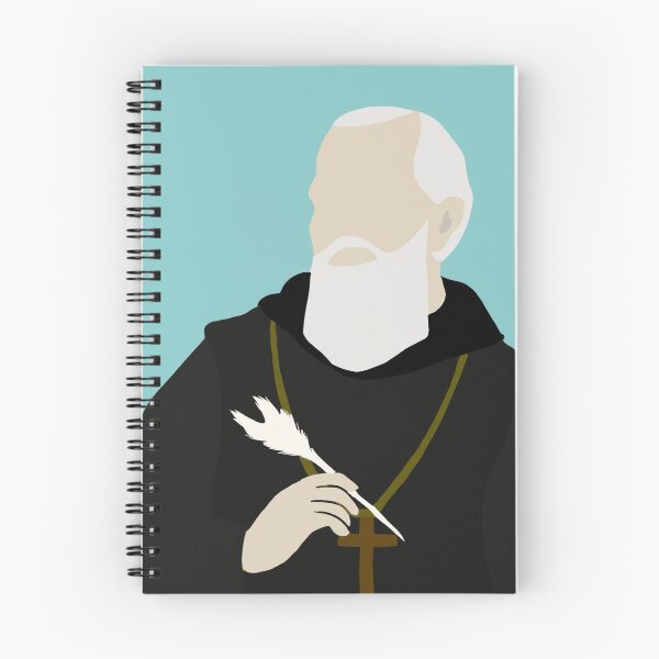Item preview, St Benedict of Nursia- graphic art Close up (blue) designed and sold by TheCatholicLady.