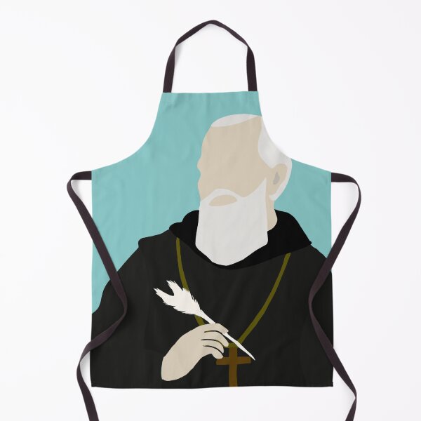 Item preview, St Benedict of Nursia- graphic art Close up (blue) designed and sold by TheCatholicLady.
