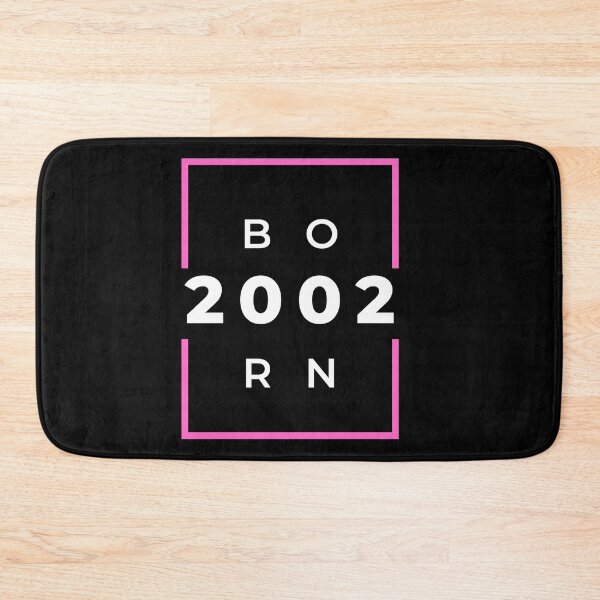Item preview, Born 2002 - pink on black designed and sold by BlueThrow.