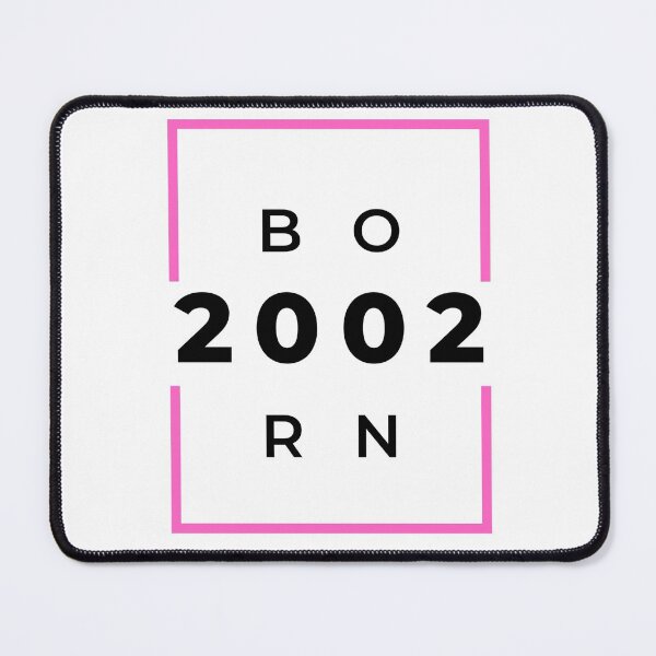 Item preview, Born 2002 - pink on white designed and sold by BlueThrow.