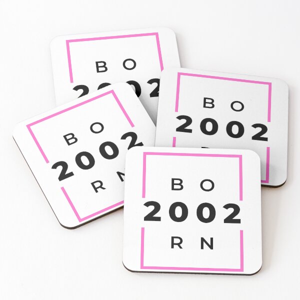 Item preview, Born 2002 - pink on white designed and sold by BlueThrow.
