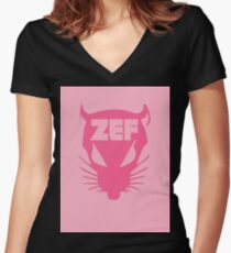 Camiseta entallada de cuello en V ZEF RAT en diseño de fuego