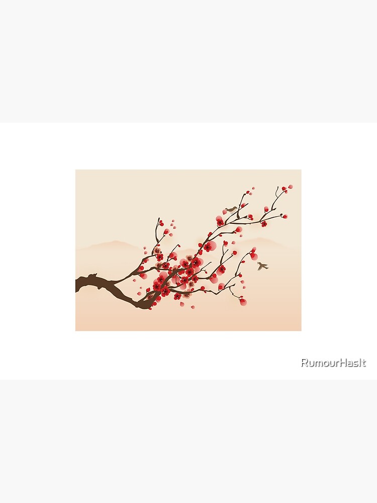 Whimsical Red Cherry Blossom Tree by RumourHasIt