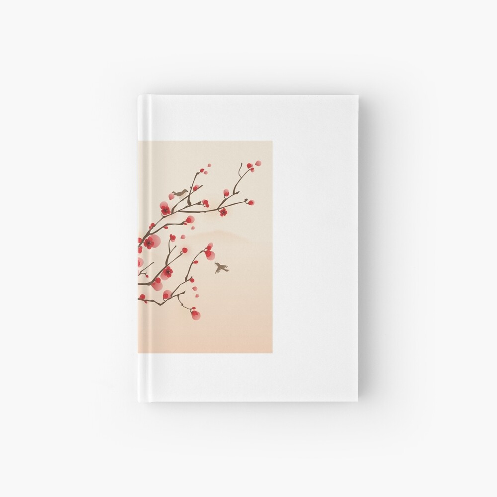 Whimsical Red Cherry Blossom Tree Hardcover Journal