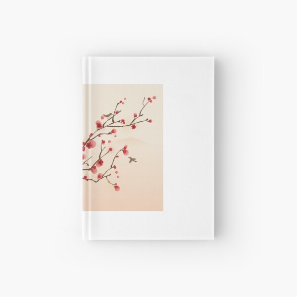 Whimsical Red Cherry Blossom Tree Hardcover Journal
