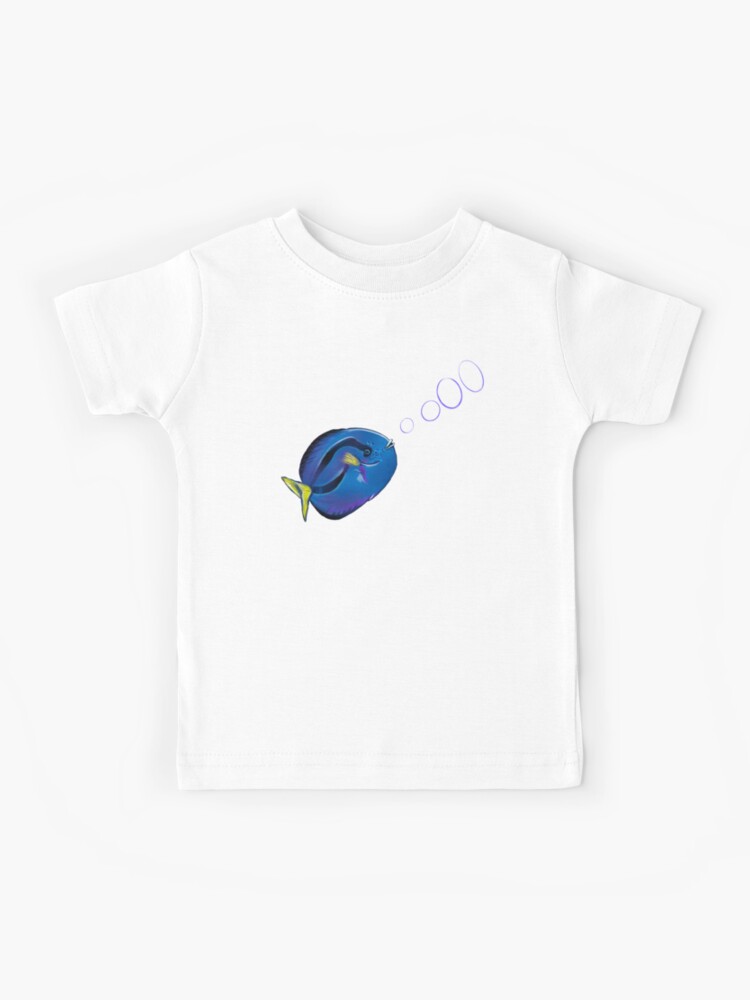 Best fishing gifts for fish lovers 2022. Fishy, fish, fish, cute blue tang  tropical fish blowing bubbles | Kids T-Shirt