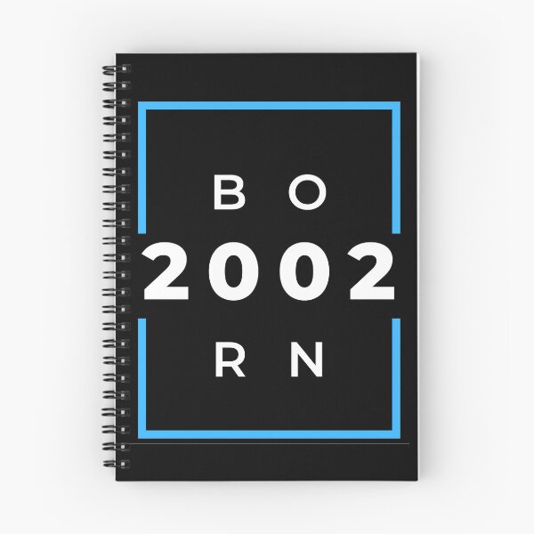 Item preview, Born 2002 - blue on black designed and sold by BlueThrow.