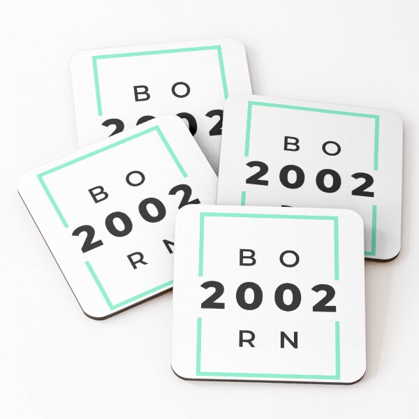 Item preview, Born 2002 - green on white designed and sold by BlueThrow.