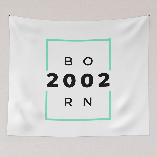 Item preview, Born 2002 - green on white designed and sold by BlueThrow.