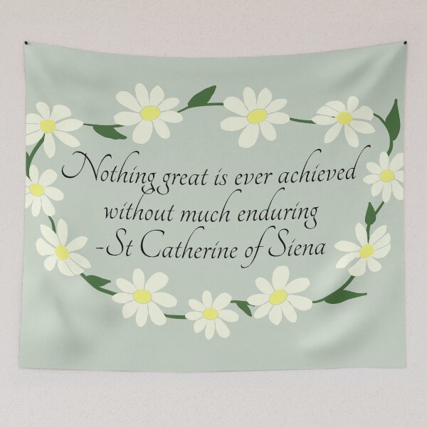 Item preview, St Catherine of Siena quote in daisy chain designed and sold by TheCatholicLady.