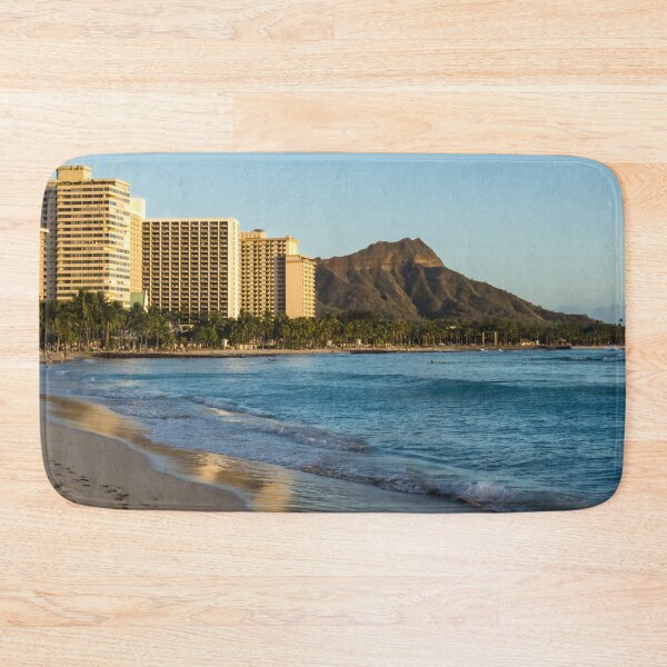 Item preview, Golden Bliss on the Beach - Waikiki and Diamond Head Volcano designed and sold by Georgia Mizuleva.
