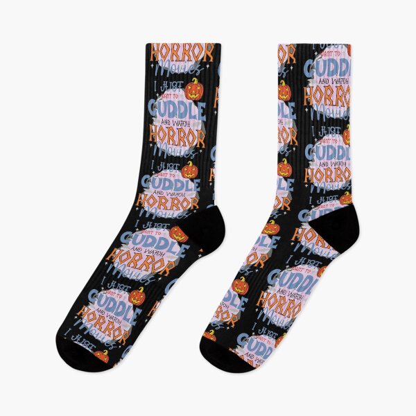 Item preview, I Just Want To Cuddle And Watch Horror Movies Funny Halloween Quote designed and sold by Gevover.