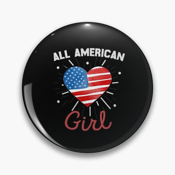 Item preview, All American Girl with US Flag designed and sold by redblackline.