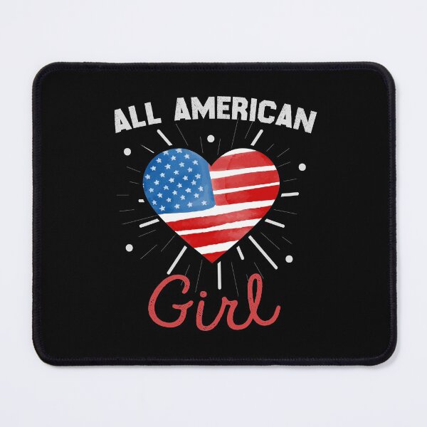 Item preview, All American Girl with US Flag designed and sold by redblackline.