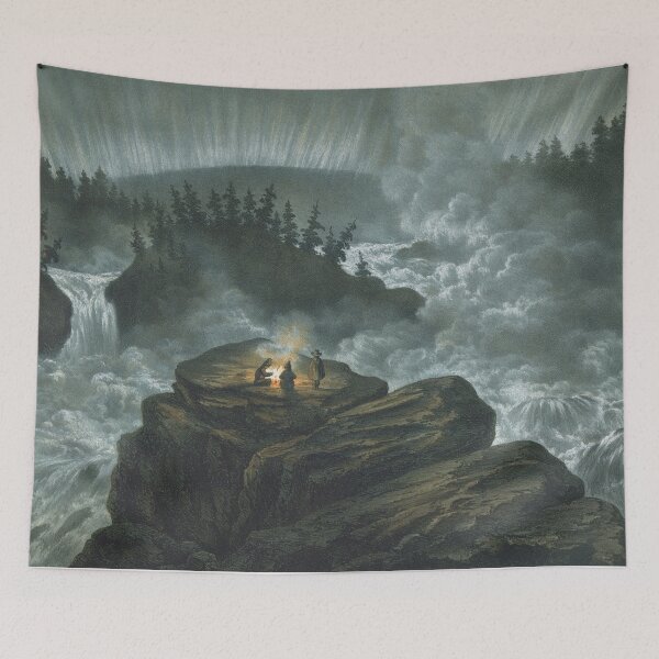 Item preview, 1856 Lithograph - Harsprånget Waterfall designed and sold by Onodera.