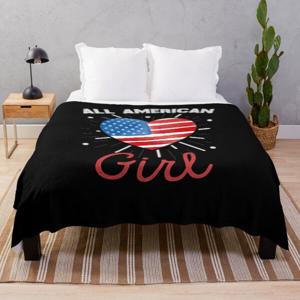 Item preview, All American Girl with US Flag designed and sold by redblackline.