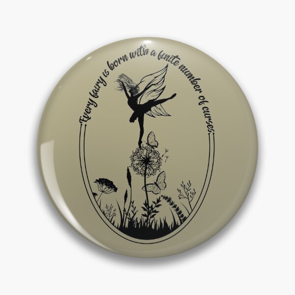 Item preview, Every fairy is born with a finite number of curses - black text - fairy core, cottage core - halloween - sage green designed and sold by hasbeenz.